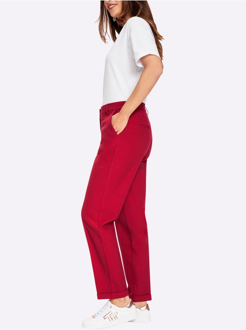 Pantalon Structure Indéformable - Taille Standard - Witt Rouge - Kiabi