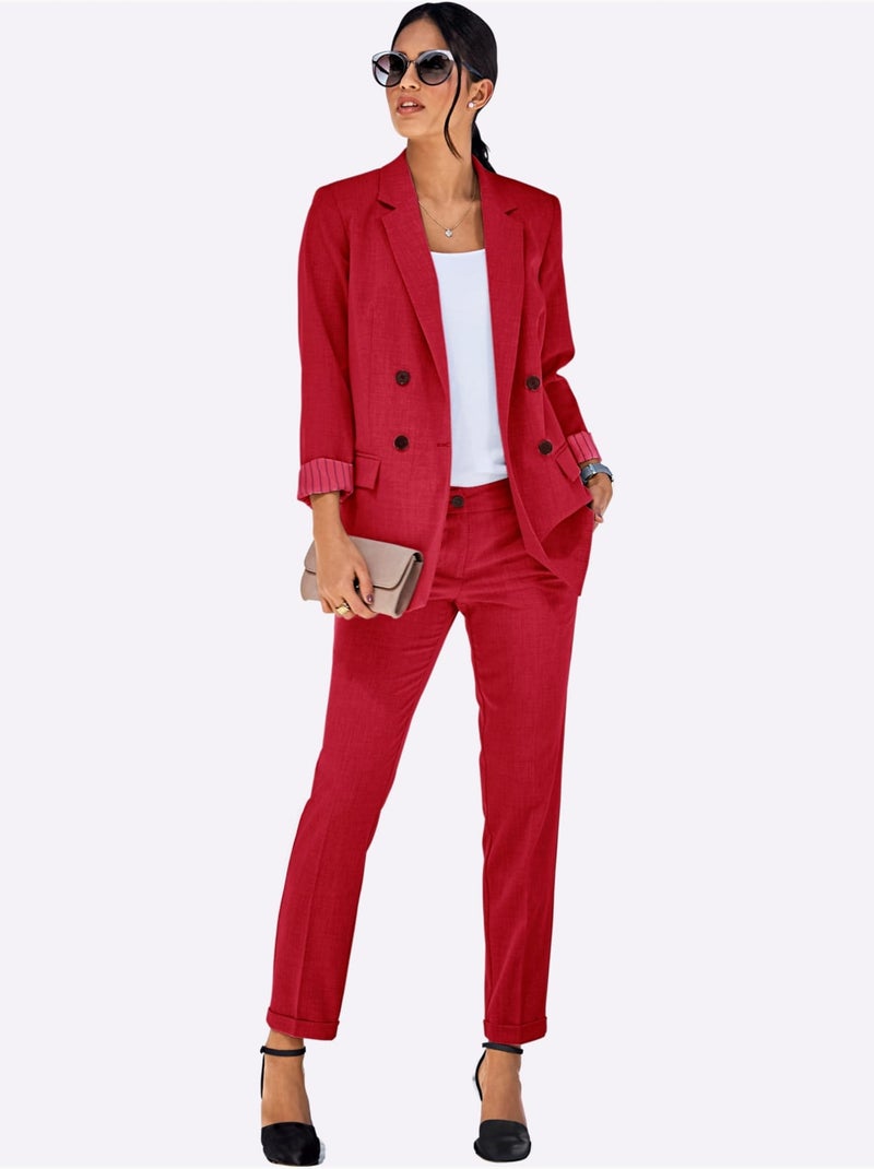 Pantalon Structure Indéformable - Taille Standard - Witt Rouge - Kiabi