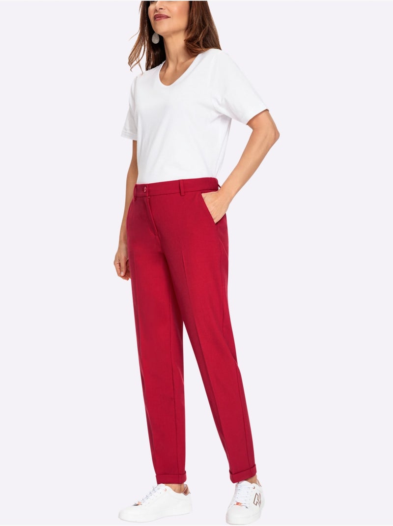 Pantalon Structure Indéformable - Taille Standard - Witt Rouge - Kiabi