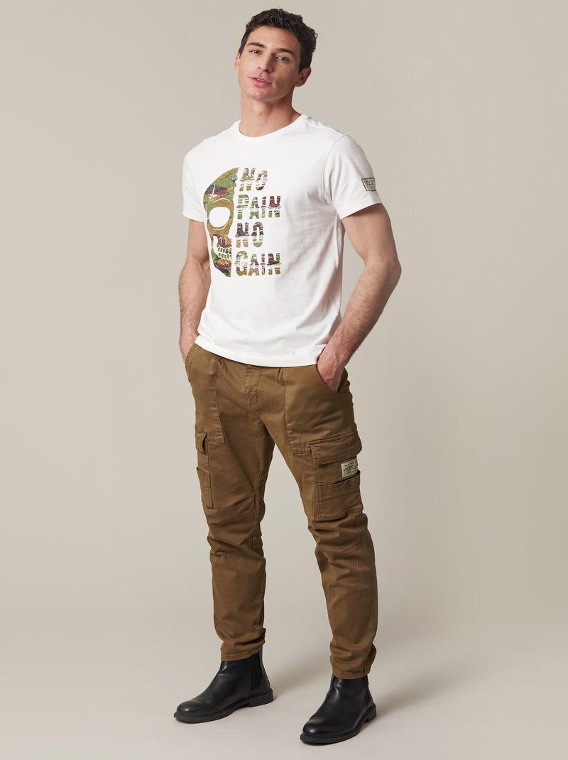 Pantalon style cargo avec grosses poches apparentes 'Deeluxe' Marron foncé - Kiabi