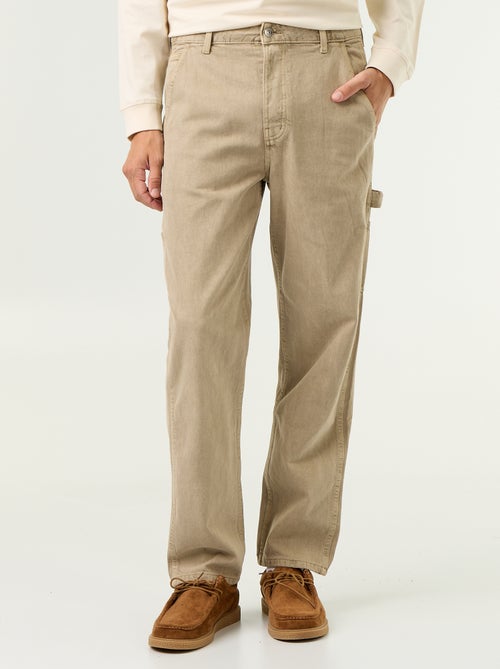 Pantalon style carpenter en denim - Kiabi