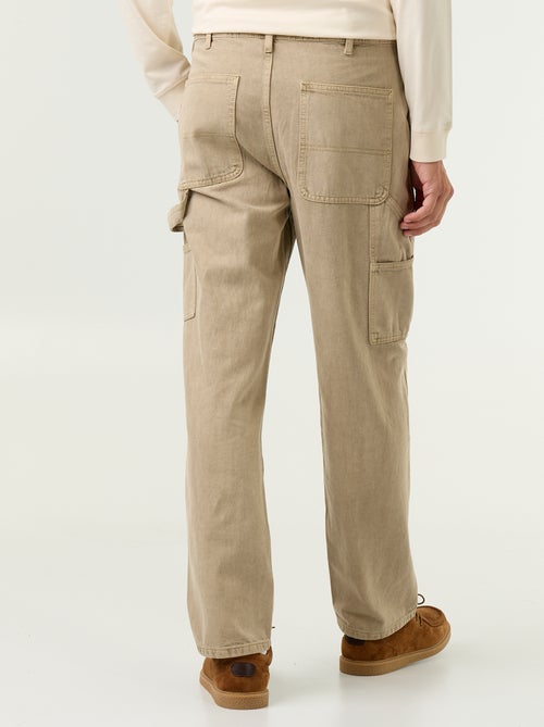 Pantalon style carpenter en denim - Kiabi