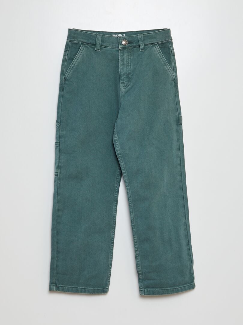 Pantalon style charpentier VERT - Kiabi