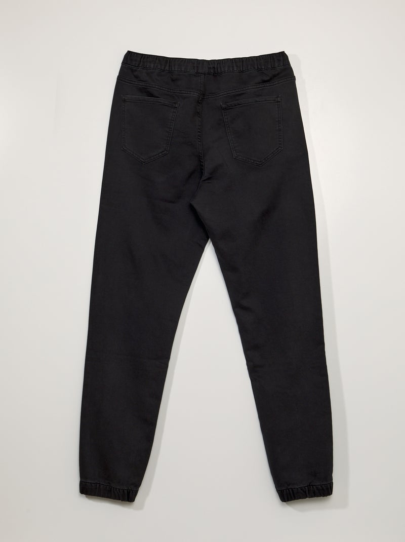 Pantalon style jogging en denim +1m90 Noir - Kiabi