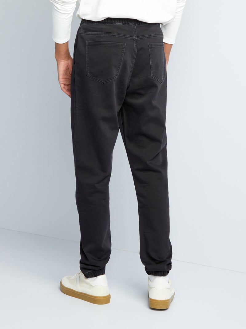 Pantalon style jogging en denim +1m90 Noir - Kiabi