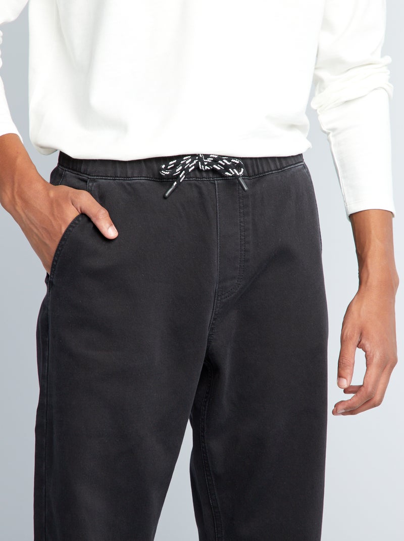 Pantalon style jogging en denim +1m90 Noir - Kiabi