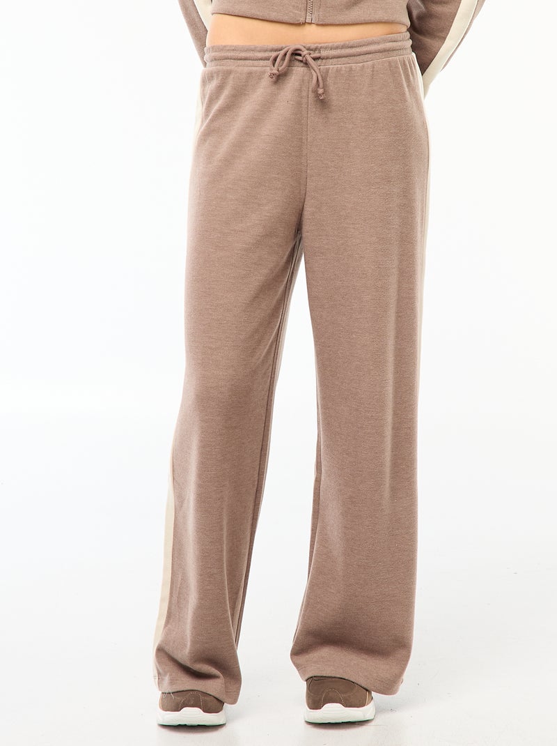 Pantalon style jogging en maille Marron - Kiabi