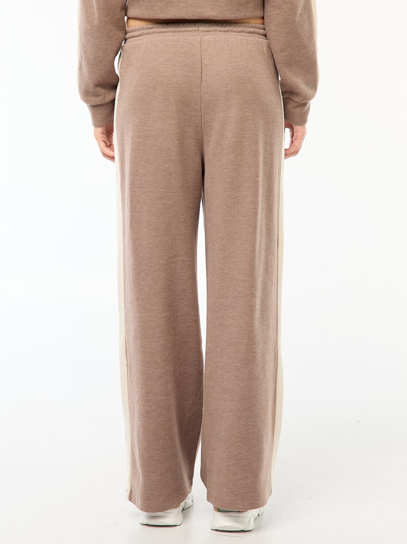 Pantalon style jogging en maille Marron - Kiabi