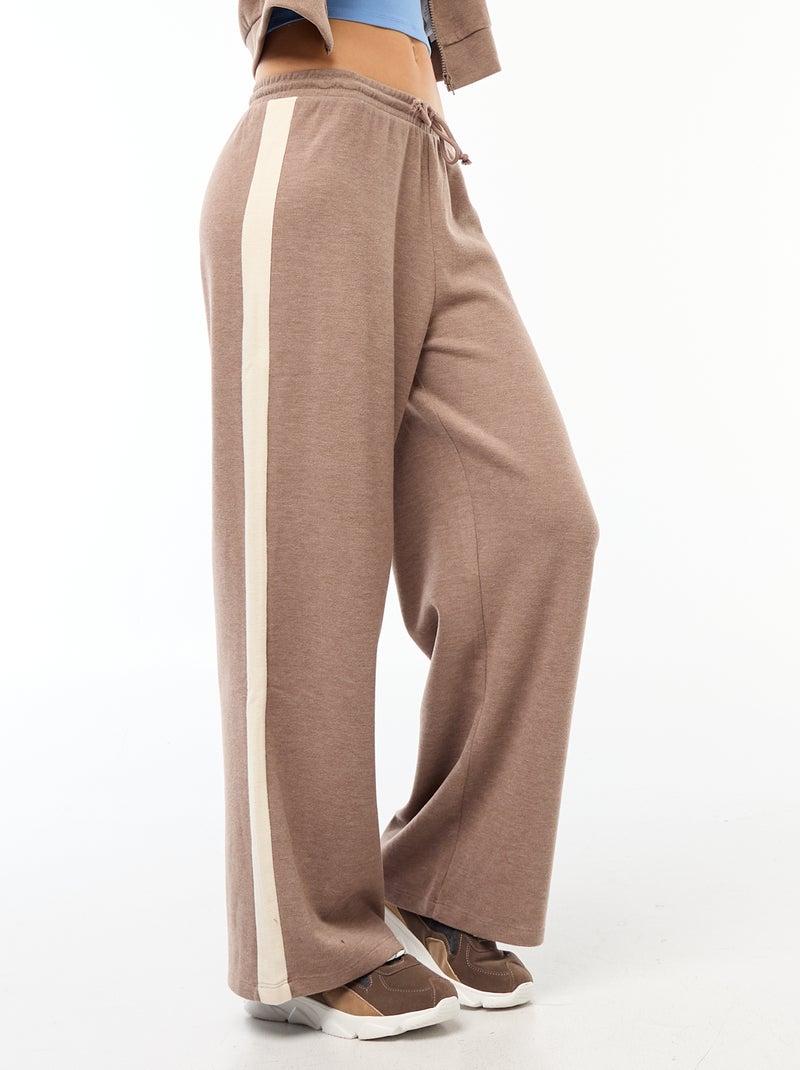 Pantalon style jogging en maille Marron - Kiabi