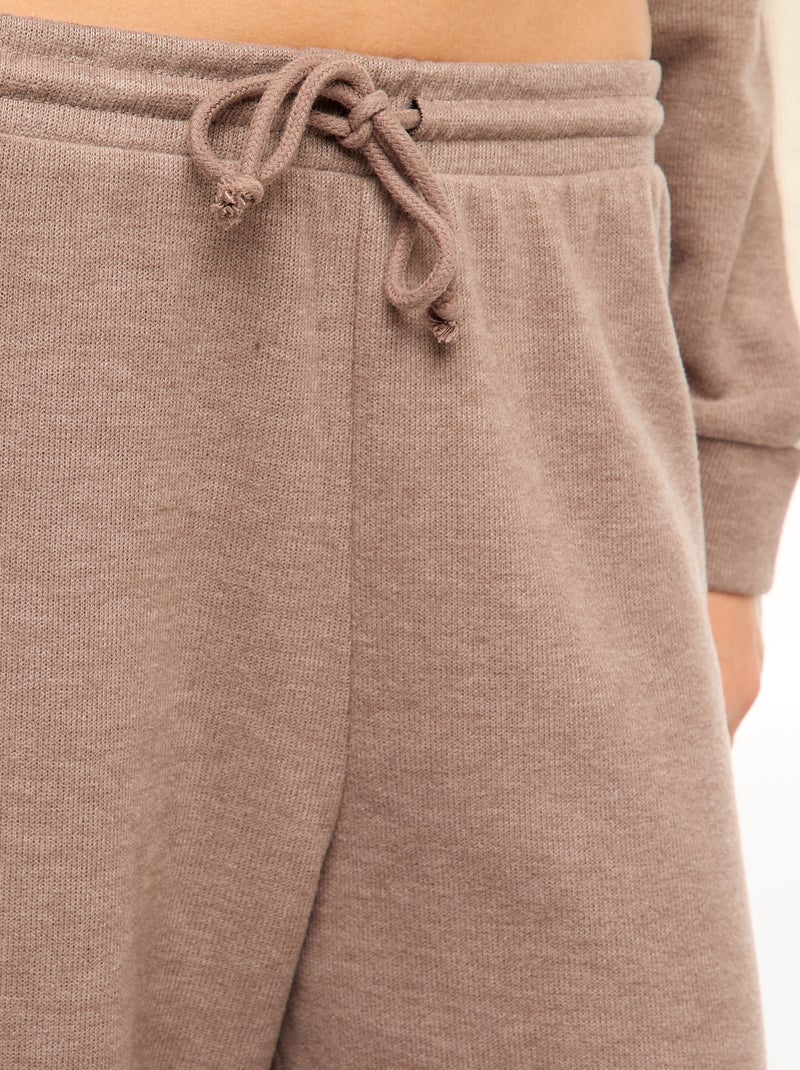 Pantalon style jogging en maille Marron - Kiabi