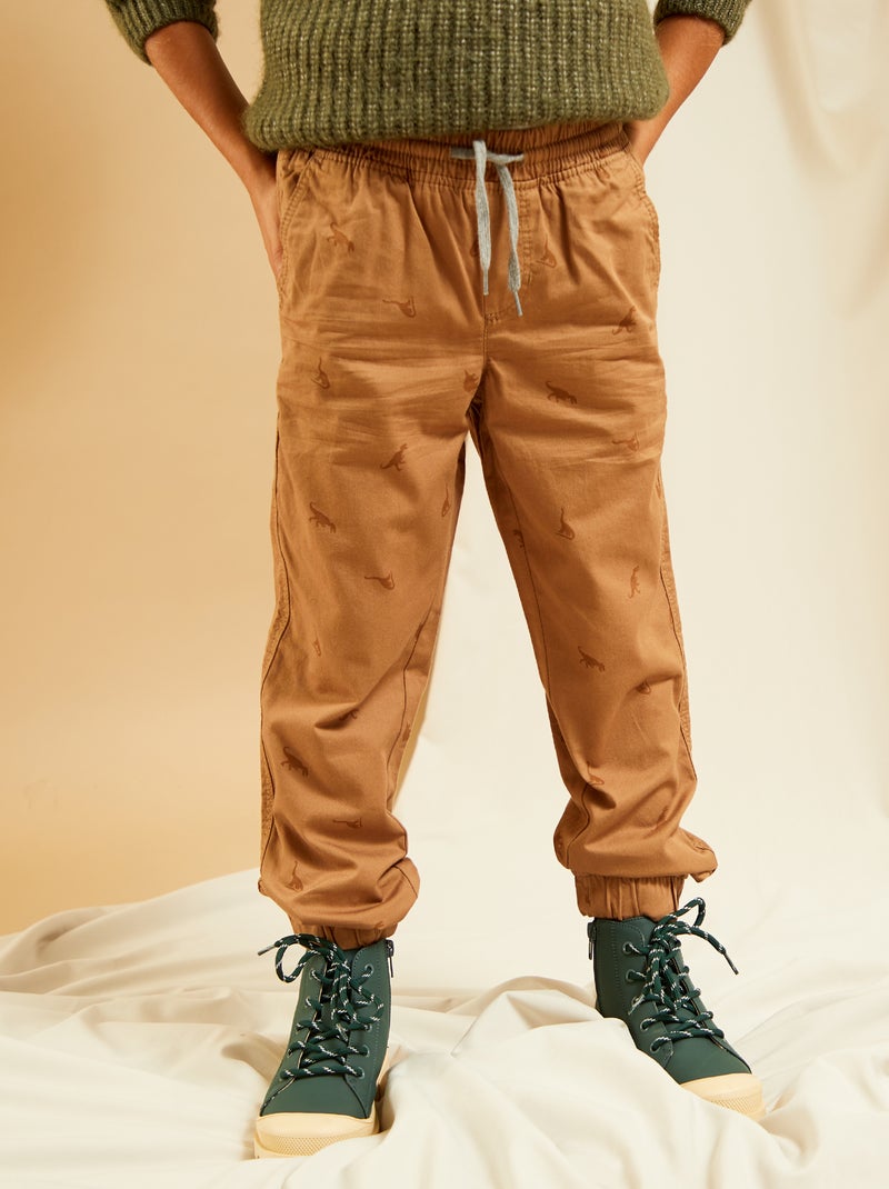 Pantalon style jogging Marron - Kiabi