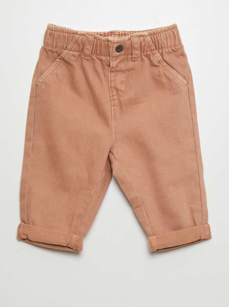 Pantalon style paper bag Orange - Kiabi