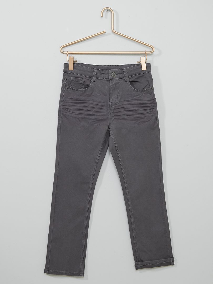 Pantalon super skinny stretch Enfant rond gris foncé - Kiabi
