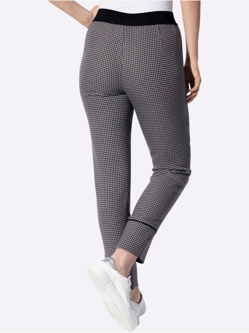 Pantalon superbe motif jacquard - taille standard - helline Bleu marine - Kiabi