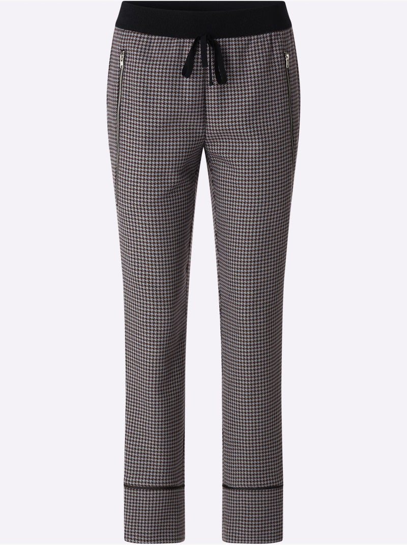 Pantalon superbe motif jacquard - taille standard - helline Bleu marine - Kiabi