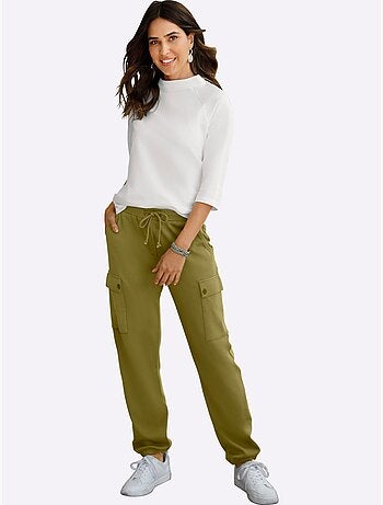 Pantalon sweat avec poches plaquées et taille élastiquée - taille standard - moda vilona