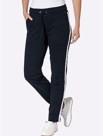 Pantalon sweat ceinture élastique, coulisse et lien à nouer - taille courte - moda vilona