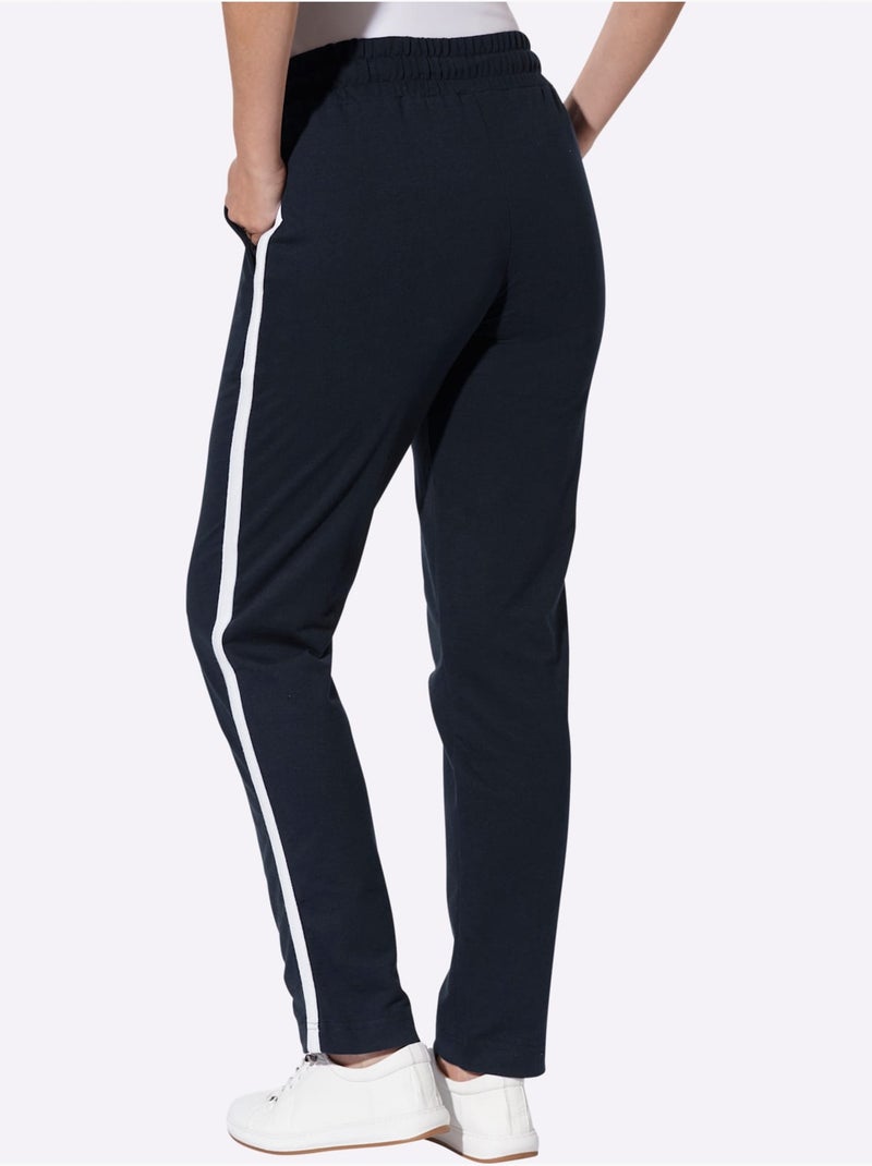 Pantalon sweat ceinture élastique, coulisse et lien à nouer - taille standard - moda vilona Bleu marine - Kiabi