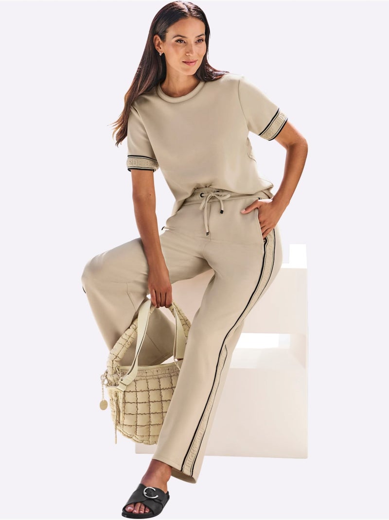 Pantalon Sweat La Coupe Droite Allonge Les Jambes - Taille Standard - Helline Sable - Kiabi