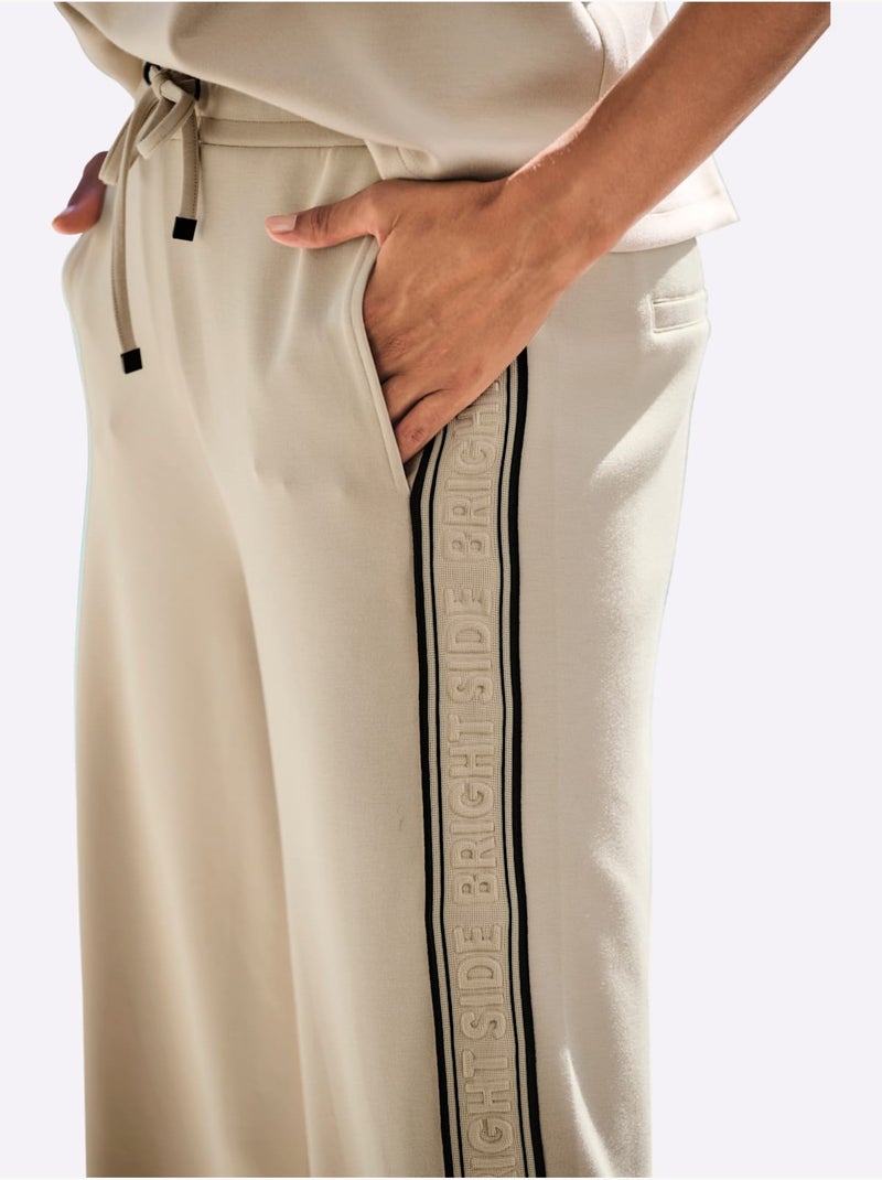 Pantalon Sweat La Coupe Droite Allonge Les Jambes - Taille Standard - Helline Sable - Kiabi