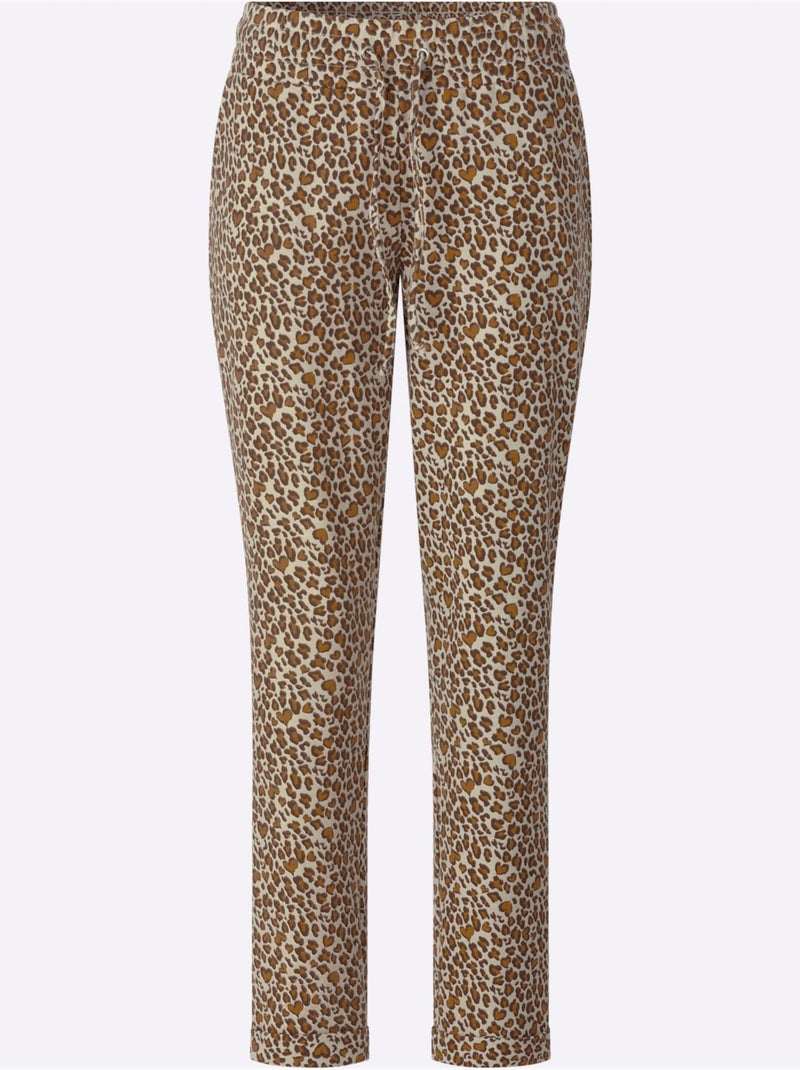 Pantalon sweat matière sweat - taille courte - moda vilona Sable - Kiabi