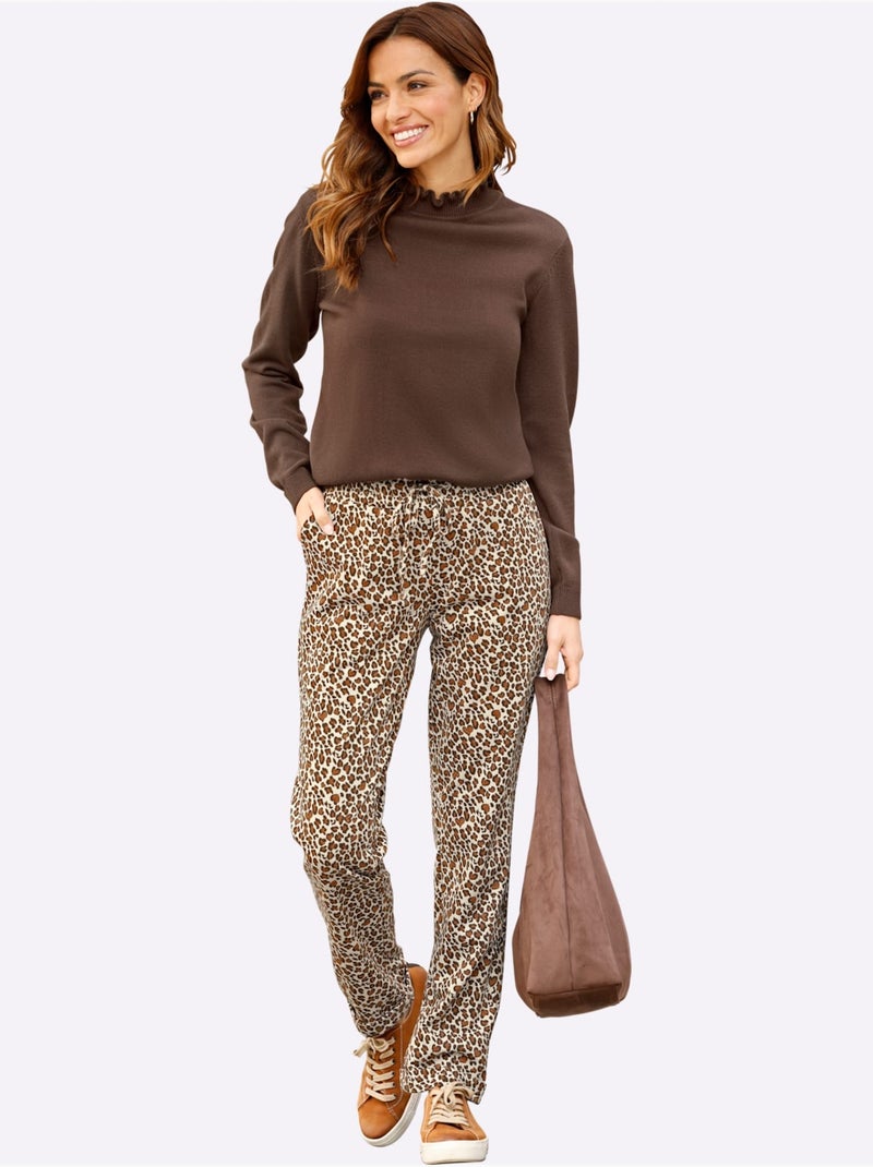 Pantalon sweat matière sweat - taille standard - moda vilona Sable - Kiabi