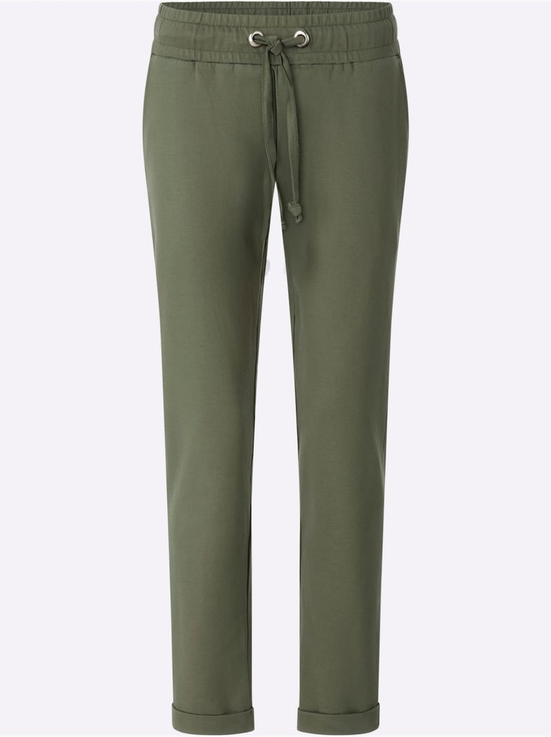 Pantalon sweat qualité sweatshirt agréable - taille courte - moda vilona Kaki - Kiabi