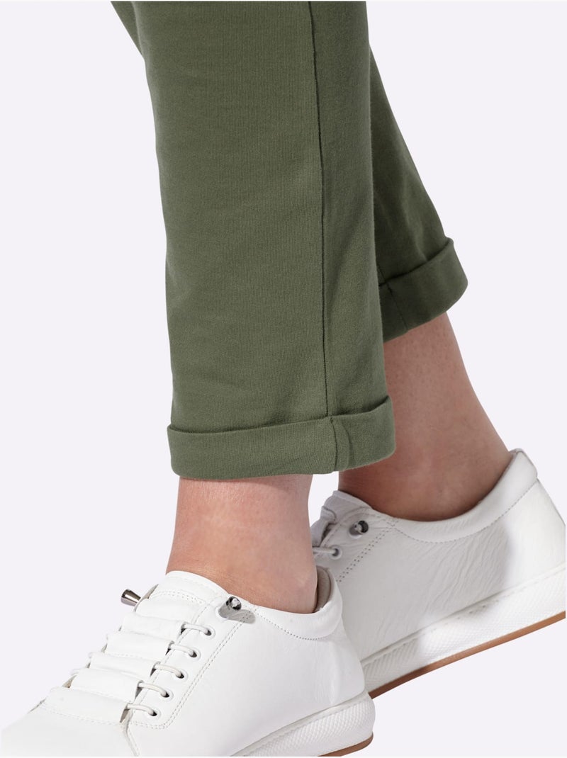 Pantalon sweat qualité sweatshirt agréable - taille courte - moda vilona Kaki - Kiabi