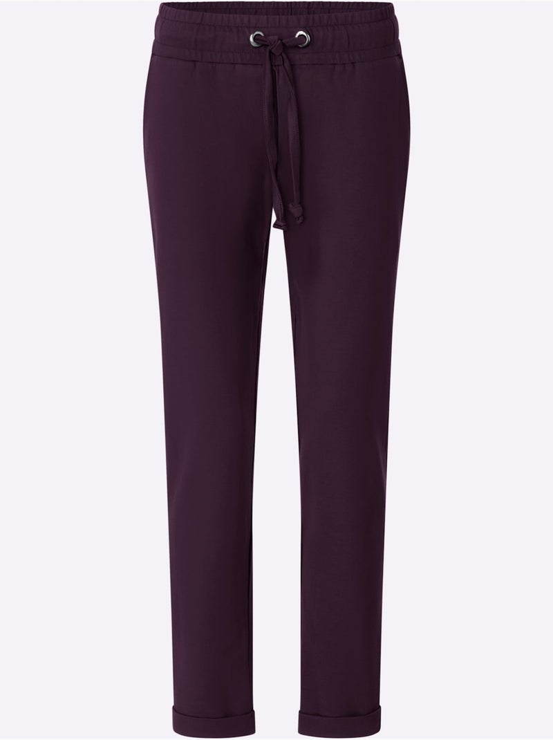 Pantalon sweat qualité sweatshirt agréable - taille standard - moda vilona Violet aubergine - Kiabi