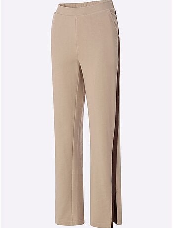 Pantalon Sweat Rayures Galon Tendance - Taille Courte - Moda Vilona