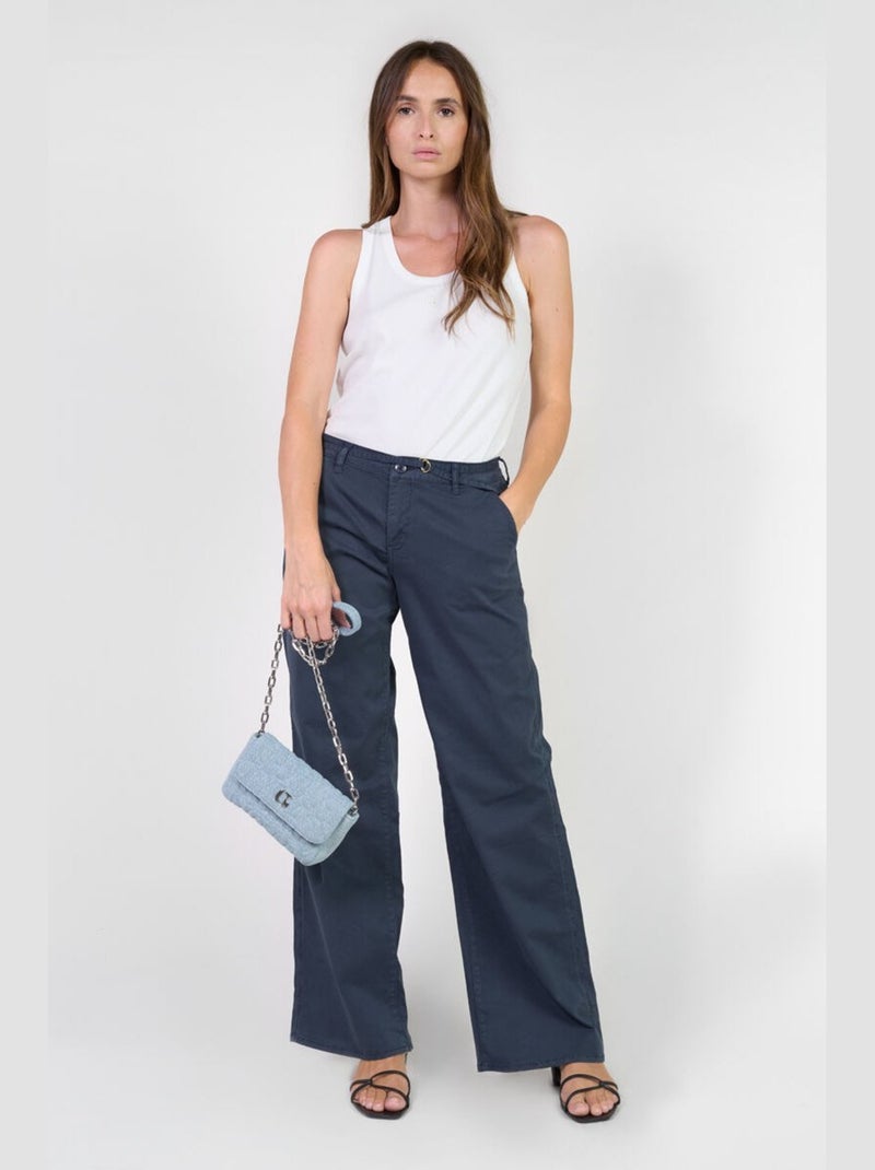 Pantalon TAHIS flare 'Le Temps Des Cerises' Bleu - Kiabi