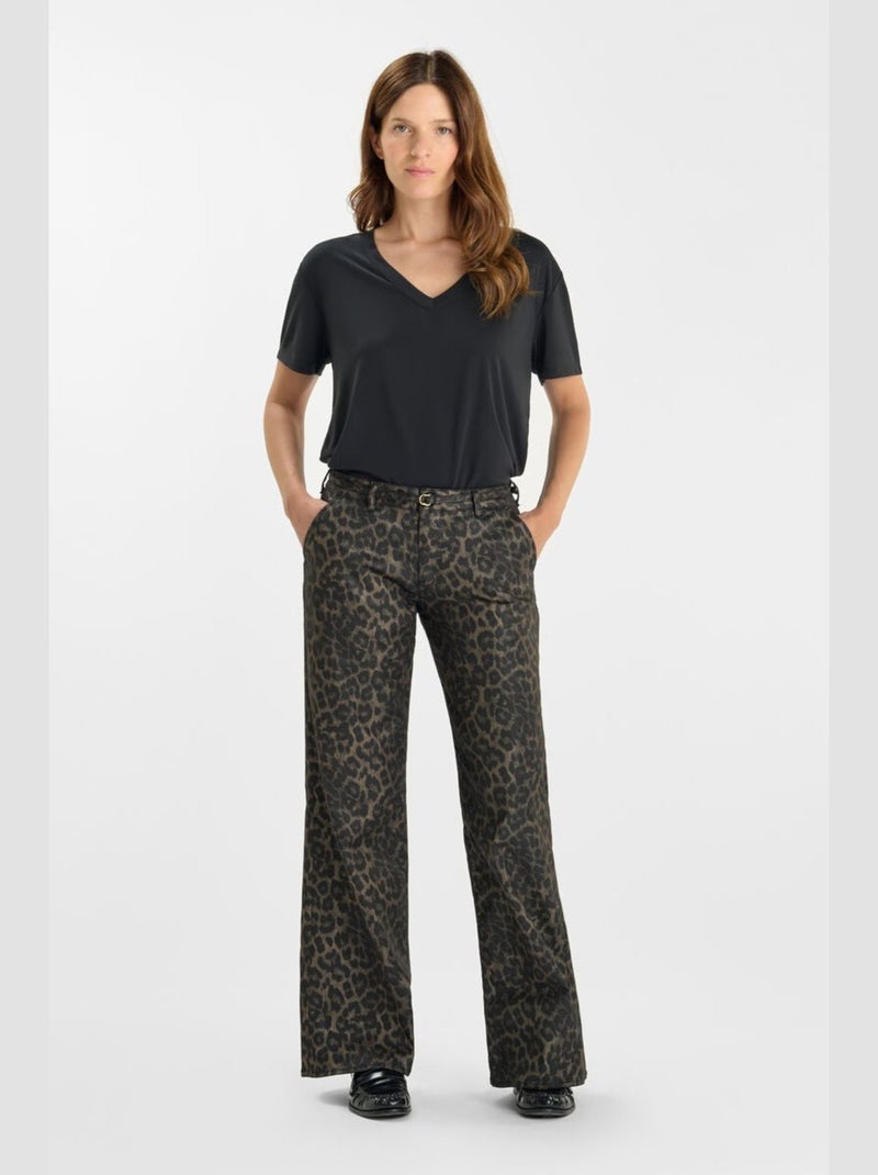 Pantalon TAHIS flare 'Le Temps Des Cerises' Noir - Kiabi