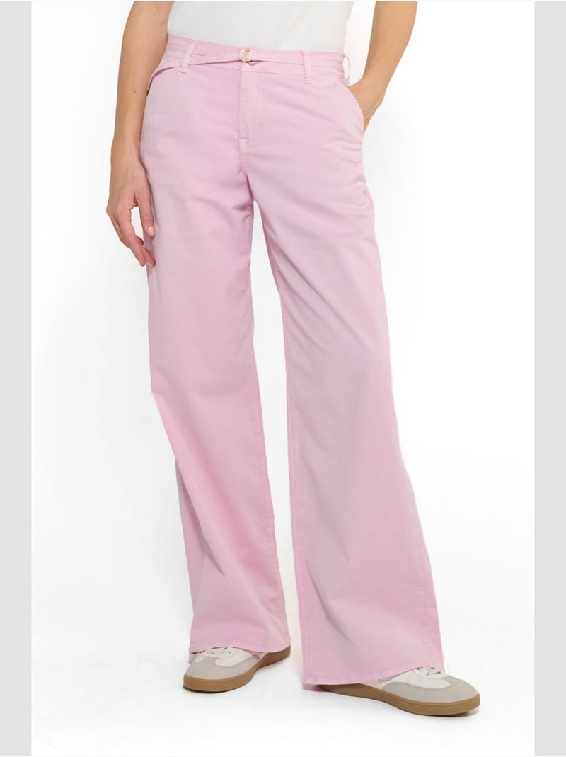 Pantalon tahis flare 'le temps des cerises' Rose - Kiabi