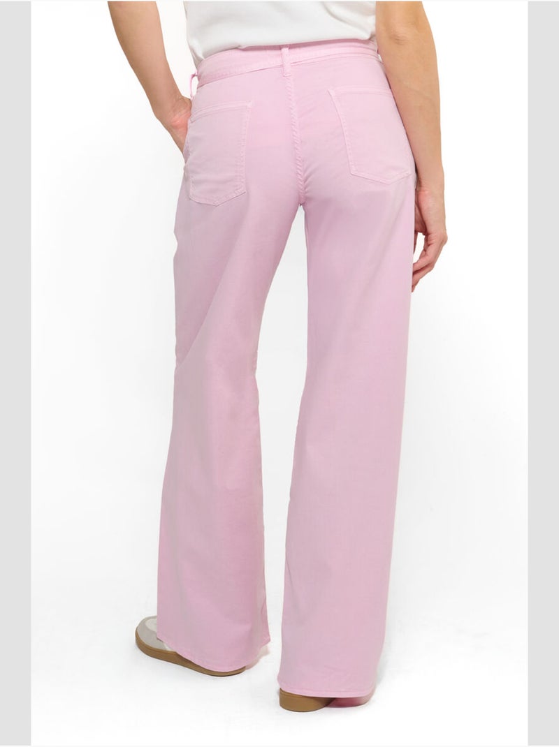 Pantalon tahis flare 'le temps des cerises' Rose - Kiabi