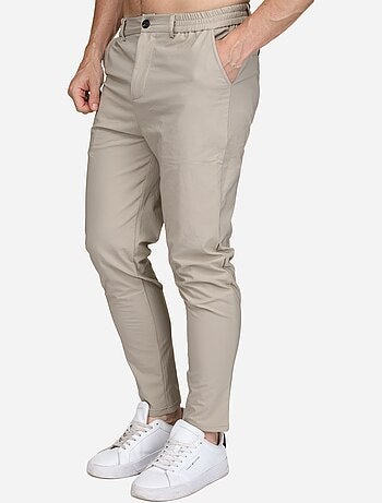 Pantalon taille elastique à bouton - Frilivin