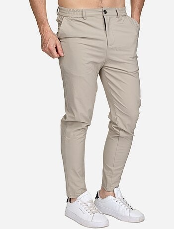 Pantalon taille elastique à bouton - Frilivin