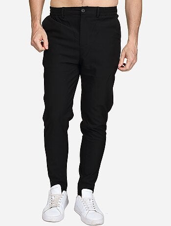 Pantalon taille elastique à bouton - Frilivin