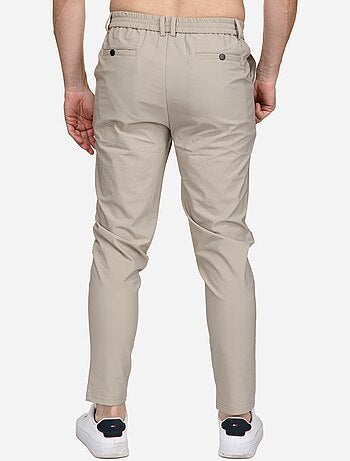 Pantalon taille elastique à bouton