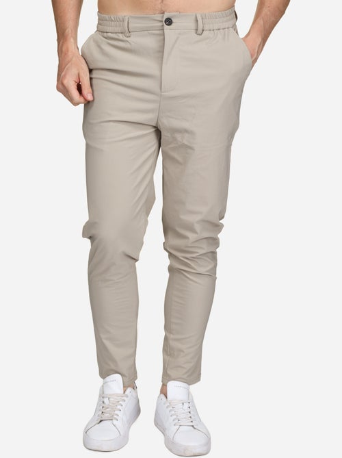 Pantalon taille elastique à bouton - Kiabi