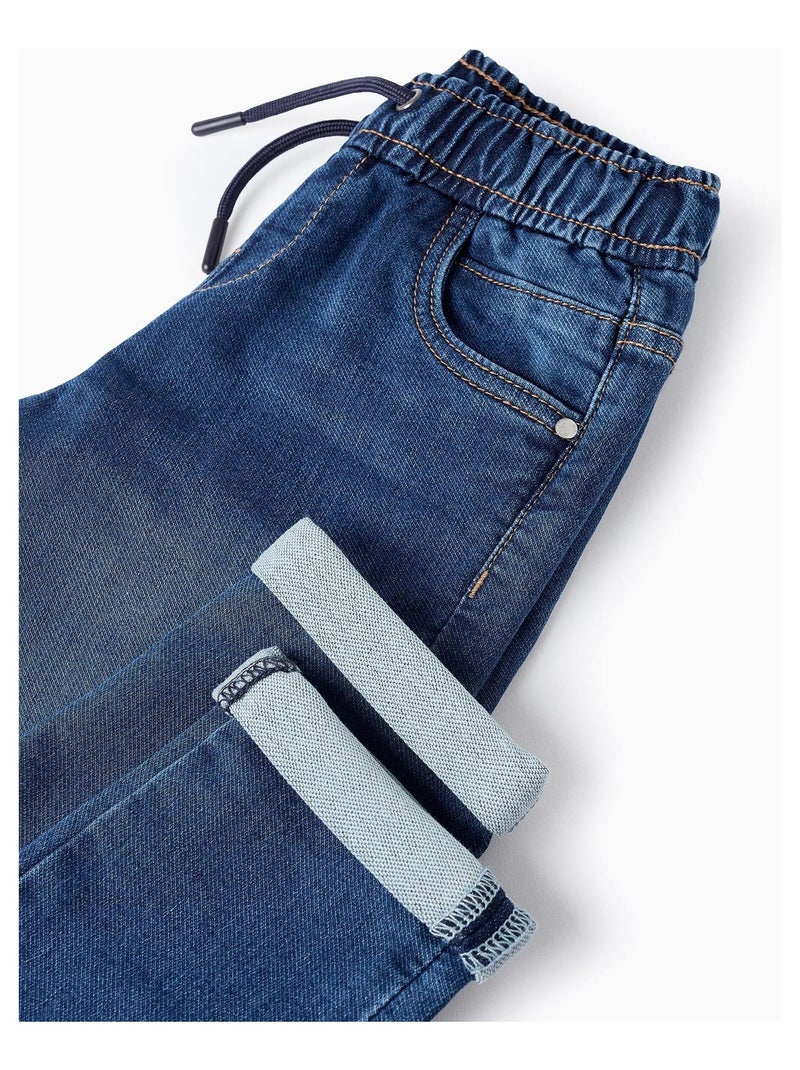 Pantalon Décontracté Taille Haute élastique 7/8 - Taille FR50 (US18) - Bleu Chiné - Occasion Parfait état