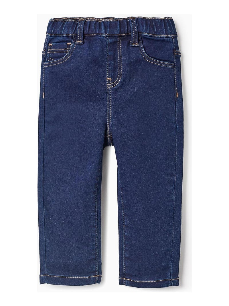 Pantalon Taille élastiquée et ajustable NEW YORK Bleu foncé - Kiabi