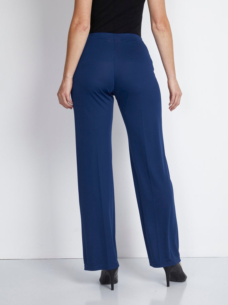 Pantalon taille élastiquée fluide évasé - Afibel Bleu marine - Kiabi