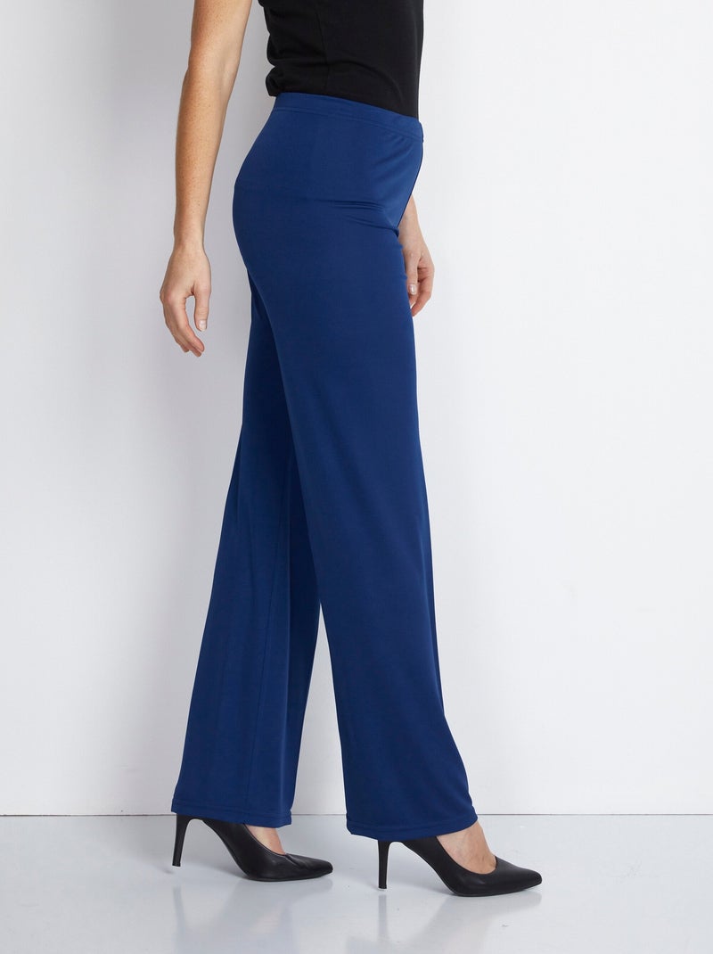 Pantalon taille élastiquée fluide évasé - Afibel Bleu marine - Kiabi
