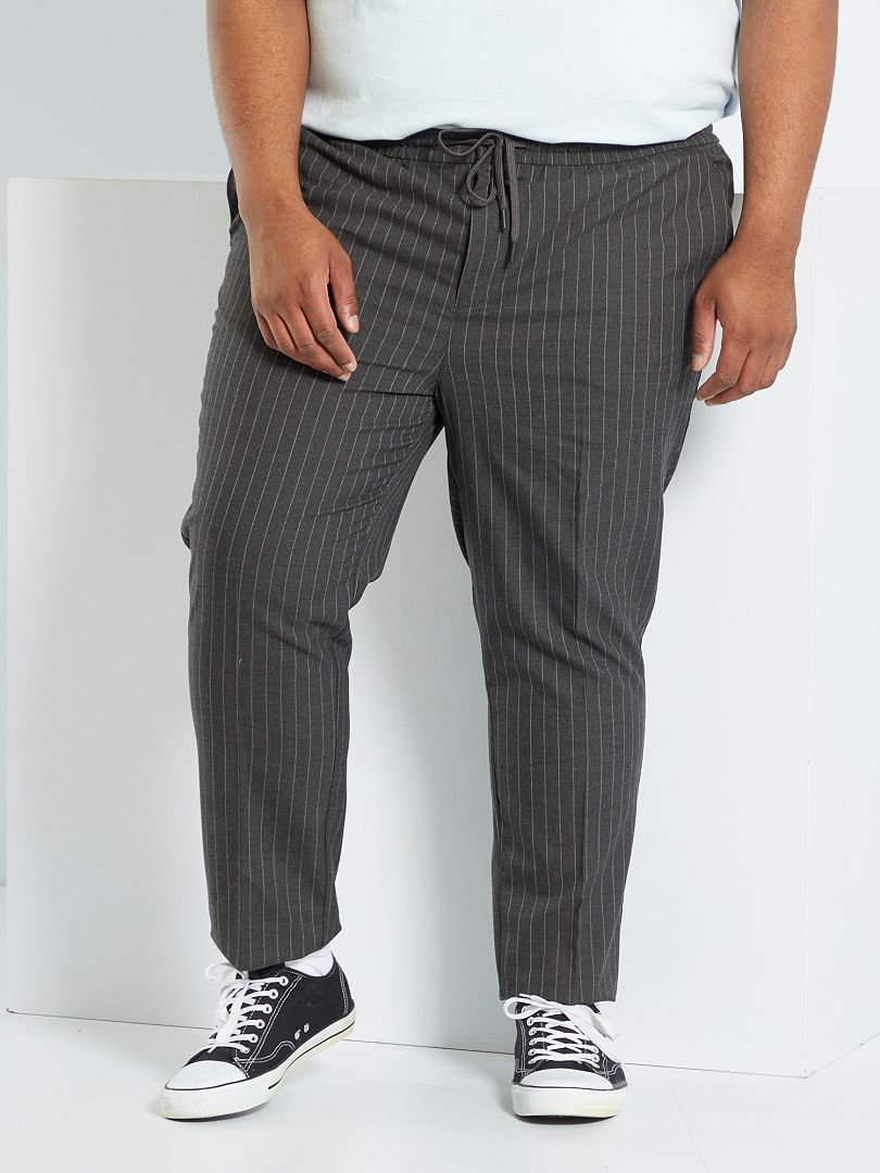 Pantalon taille élastiquée gris - Kiabi
