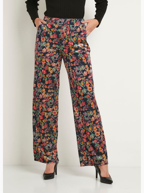 Pantalon taille élastiquée velours ras - Afibel - Kiabi