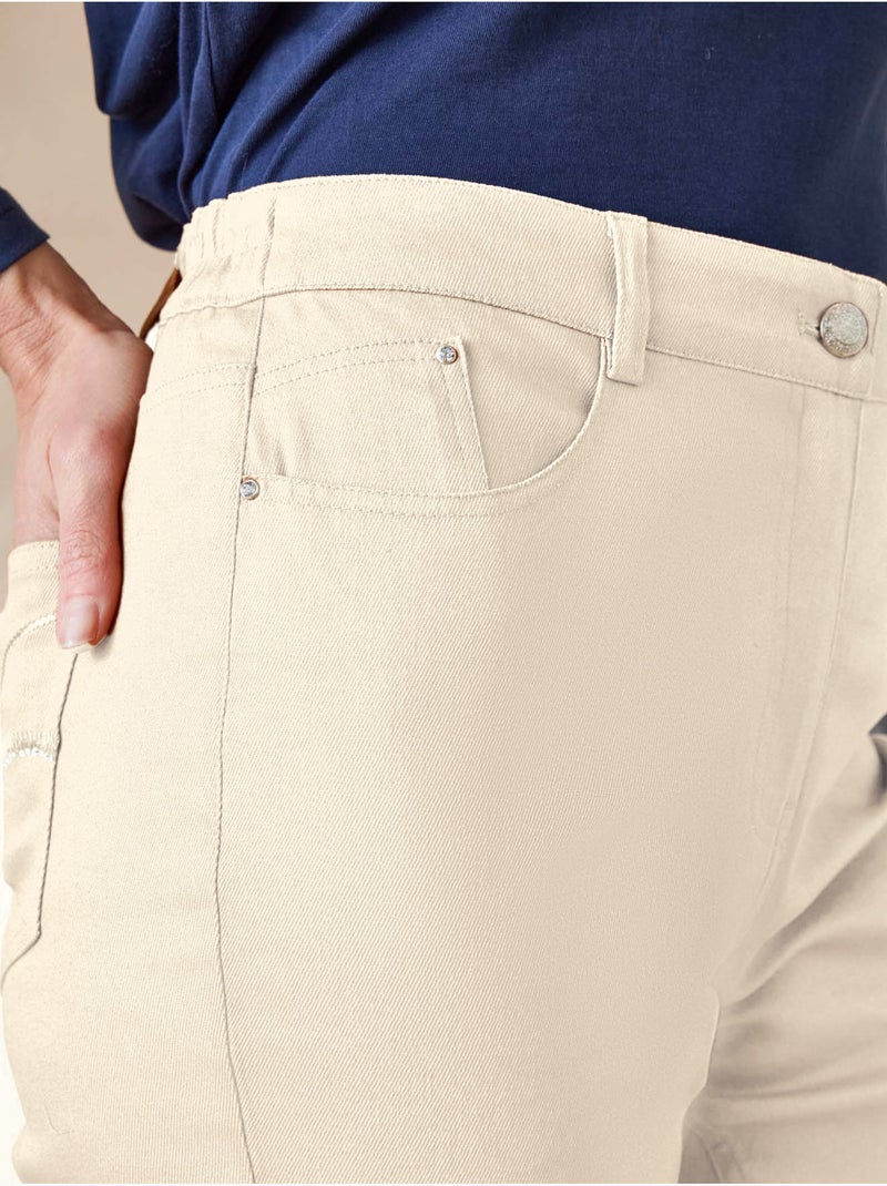 Pantalon taille haute 5 poches - DAXON Beige clair - Kiabi