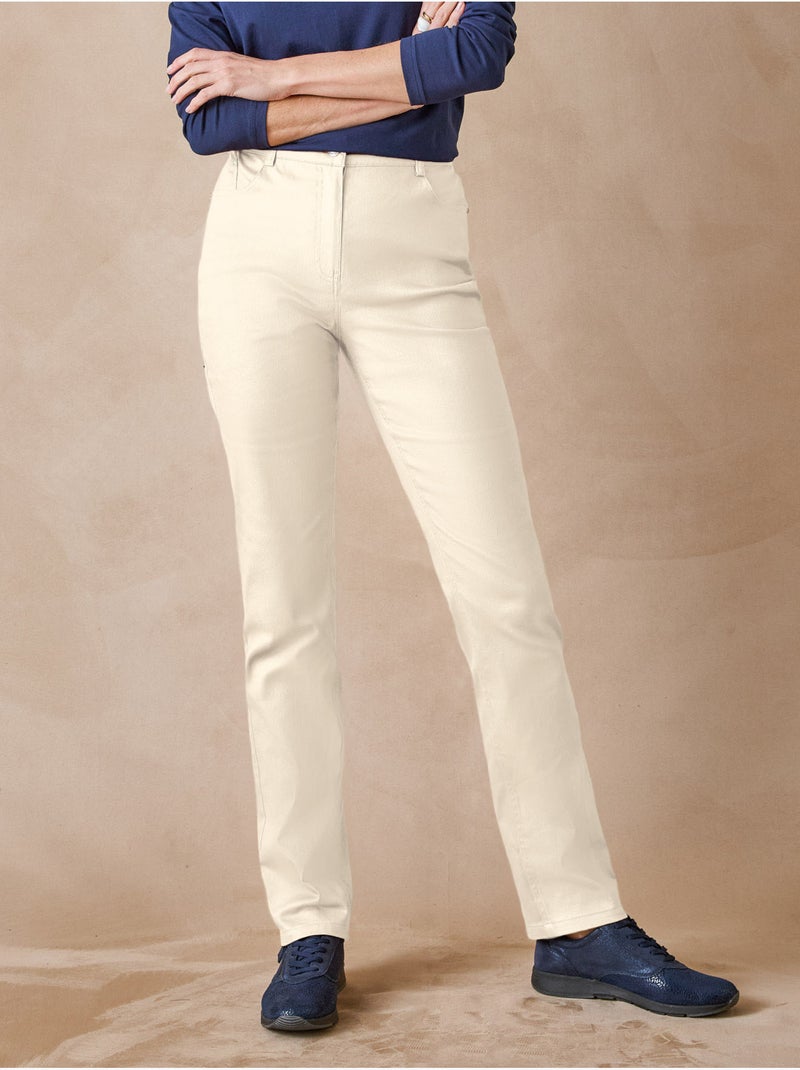 Pantalon taille haute 5 poches - DAXON Beige - Kiabi
