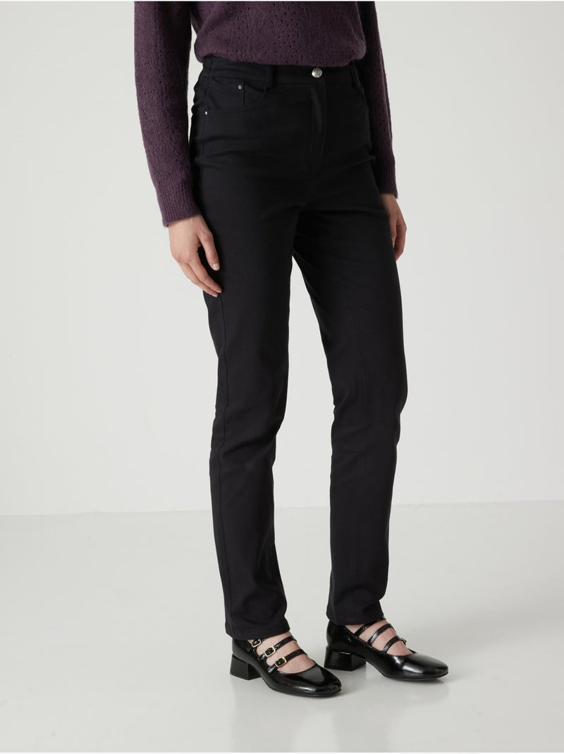 Pantalon taille haute 5 poches - DAXON Noir Noir - Kiabi