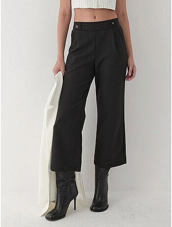 Pantalon taille haute à boutons