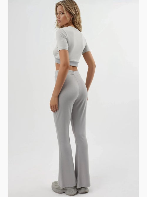 Pantalon taille haute à jambes évasées hiccup - Kiabi